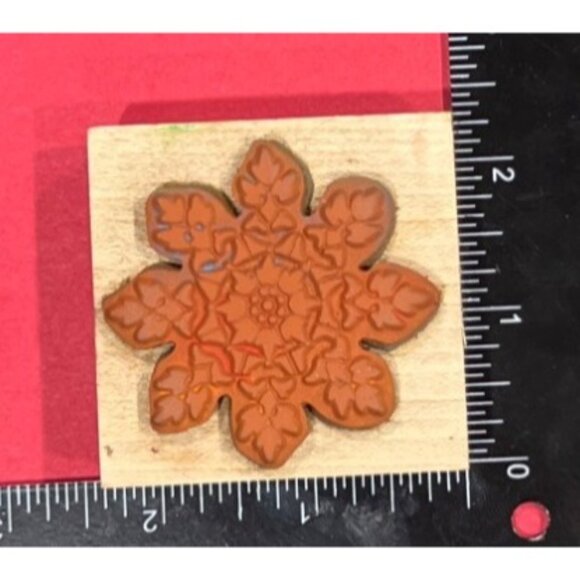 Penny Black Brush Flake 2783F Snowflake Wood Mounted Rubber Stamp - Picture 2 of 5